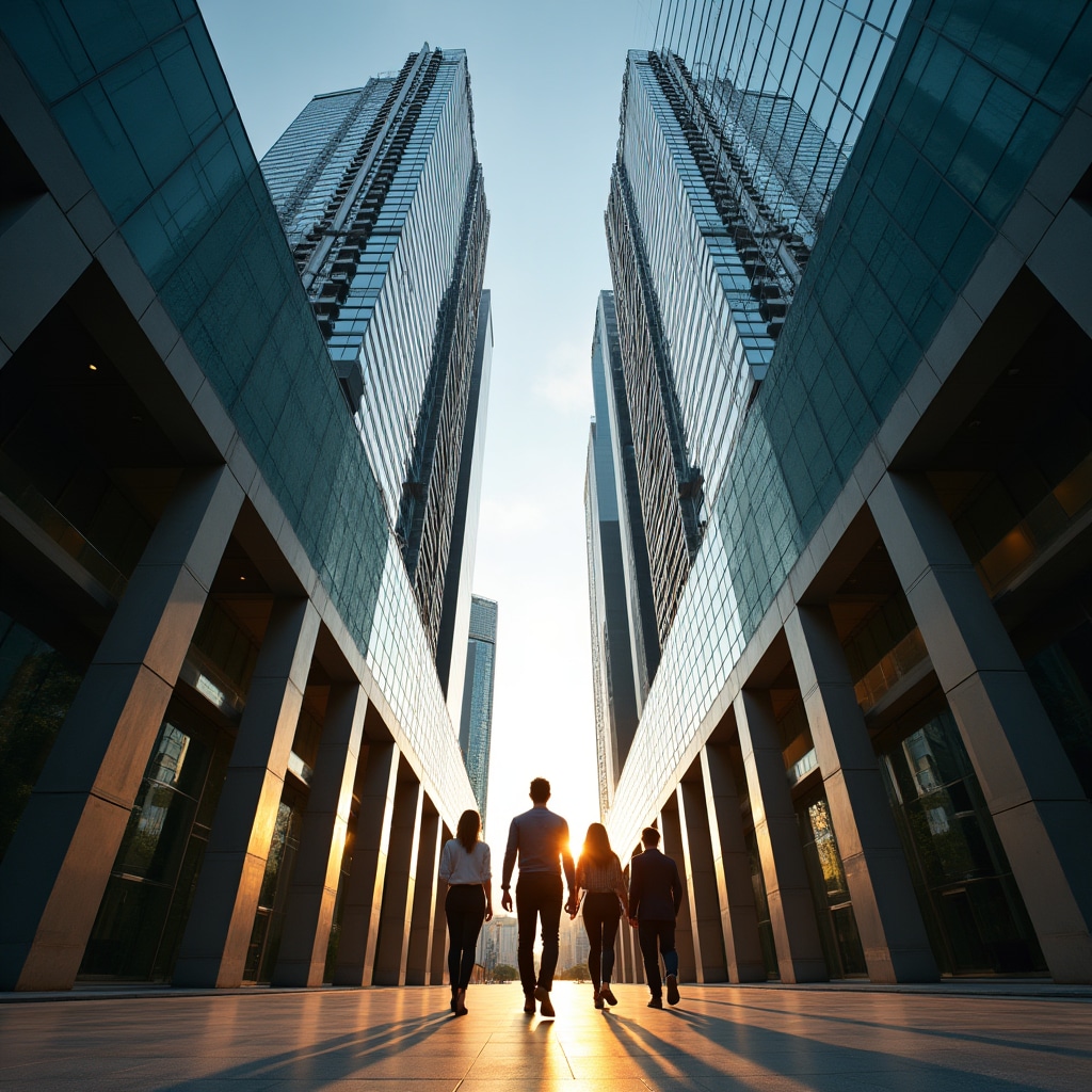 Modern business district in Philippines