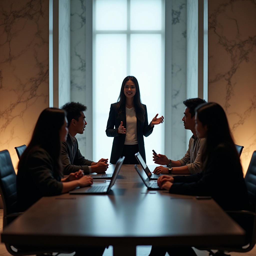 Team collaboration in modern workspace